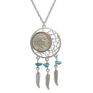 American Coin Treasures Buffalo Nickel Dream Catcher Pendant Necklace